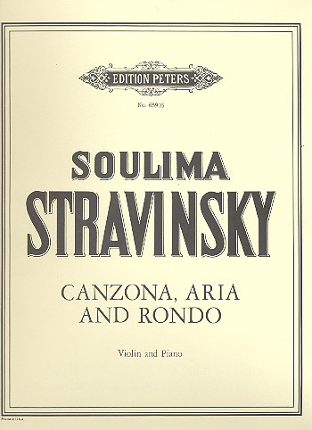 Canzona, Aria and Rondo&nbsp;&nbsp;for violin and piano&nbsp;&nbsp;Score and 1 Part