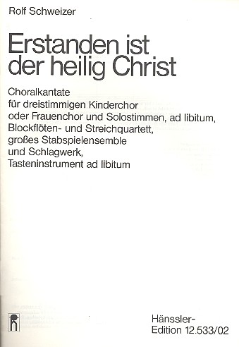 Erstanden ist der heilig Christ    Partitur (dt)