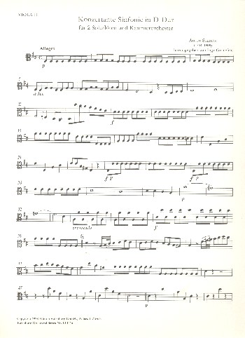 Konzertante Sinfonie D-Dur&nbsp;&nbsp;für 2 Flöten und Kammerorchester&nbsp;&nbsp;Viola 2