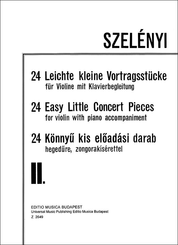 24 leichte kleine Vortragsstücke  Band 2 für Violine und Klavier  
