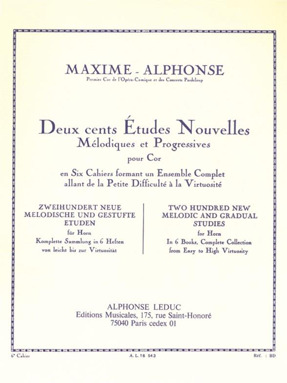 200 études nouvelles vol.6 10 gran&nbsp;&nbsp;des études nouvelles pour cor&nbsp;&nbsp;