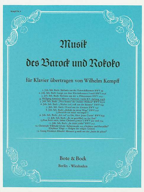 Pastorale variée KVANH.209b&nbsp;&nbsp;für Klavier&nbsp;&nbsp;Kempff, Wilhelm, Bearb.