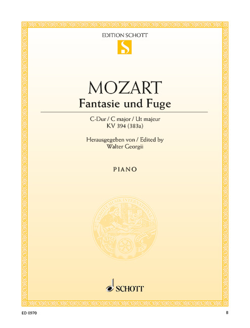 Fantasie und Fuge C-Dur KV 394 [383 a]&nbsp;&nbsp;für Klavier&nbsp;&nbsp;