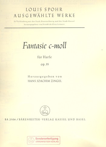 Fantasie c-Moll op.35  für Harfe  Verlagskopie