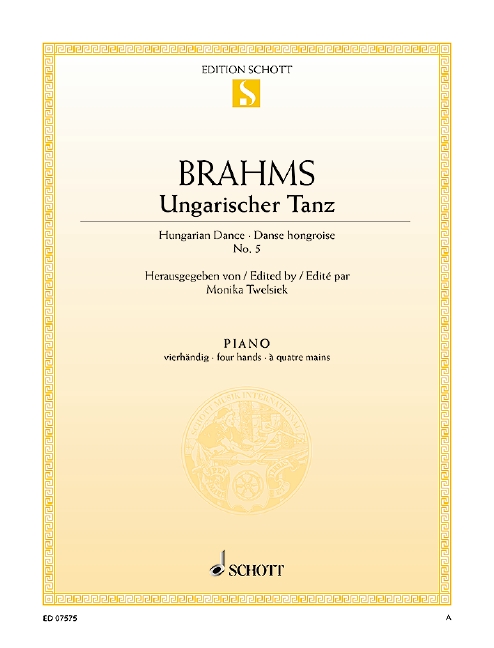Ungarischer Tanz Nr.5&nbsp;&nbsp;für Klavier zu 4 Händen&nbsp;&nbsp;