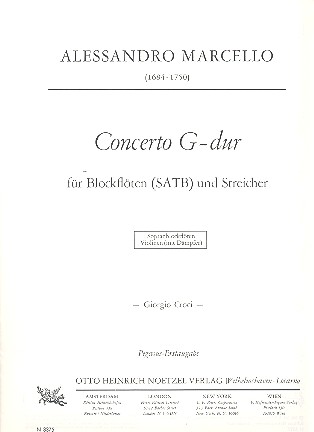 Concerto G-Dur für 4 Blockflöten&nbsp;&nbsp;und Streichorchester&nbsp;&nbsp;Stimmensatz (9)