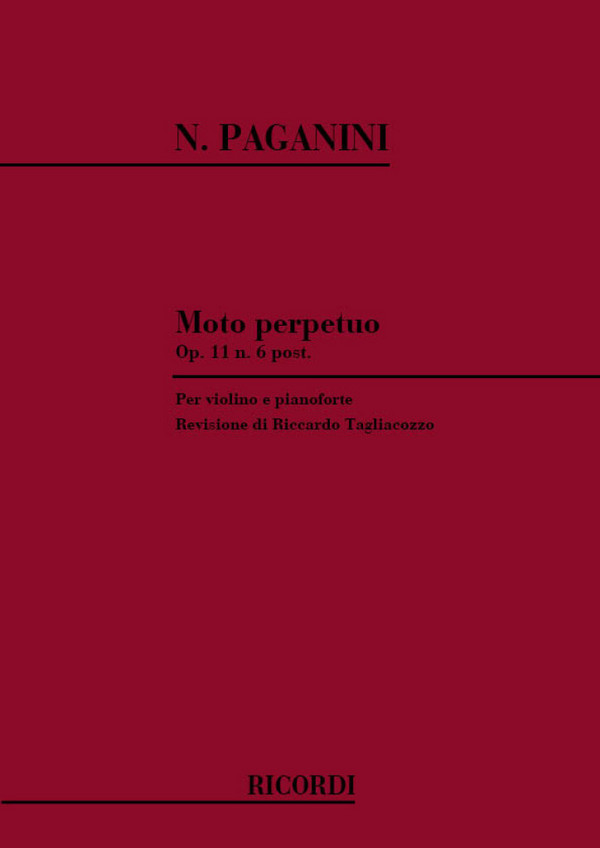 Moto perpetuo op.11,6 per violino&nbsp;&nbsp;e pianoforte&nbsp;&nbsp;