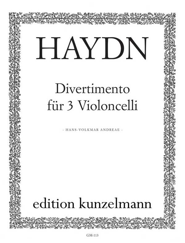 Divertimento D-Dur  für 3 Violoncelli  Stimmen