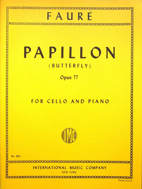 Papillon op.77&nbsp;&nbsp;for cello and piano&nbsp;&nbsp;