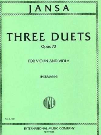 3 Duets op.70  for violin and viola  score