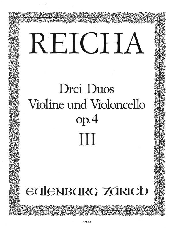 3 Duos op.4,3  für Violine und Violoncello  