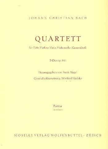 Quartett B-Dur op.8,5  für Flöte und Streichtrio  Partitur und 4 Stimmen