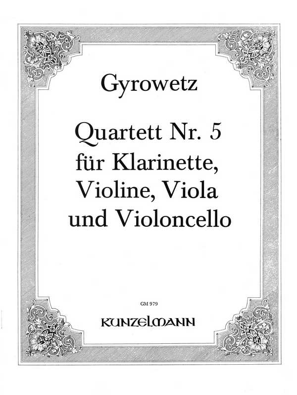 Quartett Es-Dur Nr.5  für Klarinette, Violine, Viola und Violoncello  