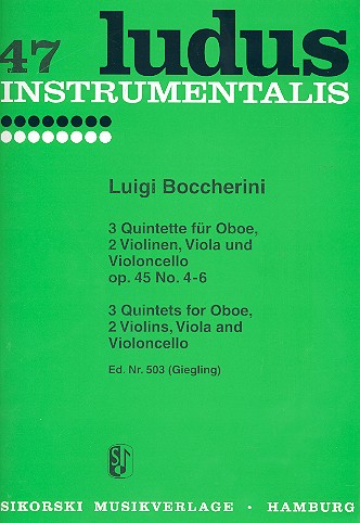 3 Quintette op. 45,4-6 für  Oboe und Streichquartett  Stimmen