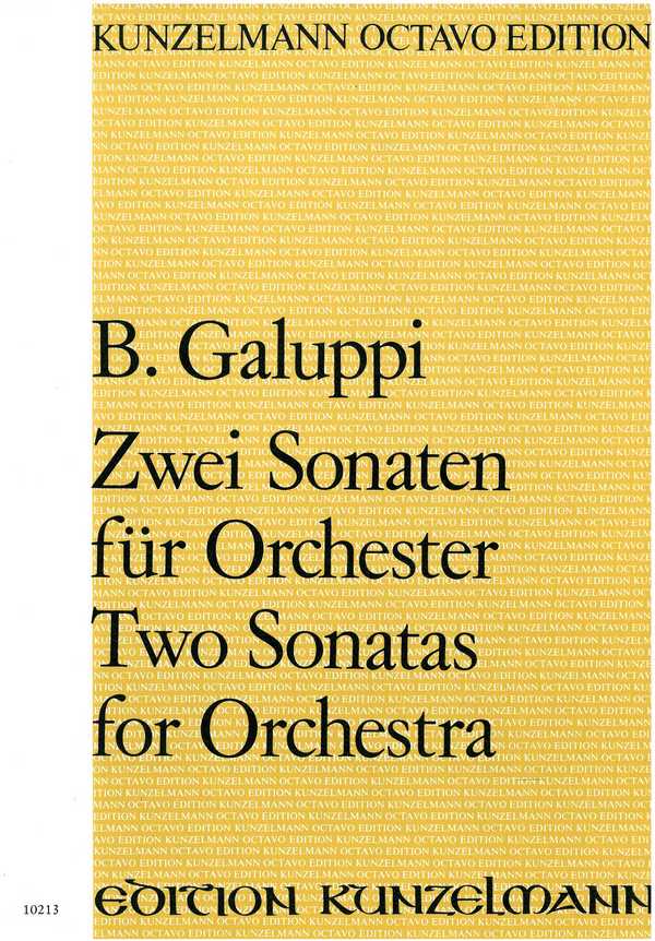 2 Sonaten  für Orchester  Partitur