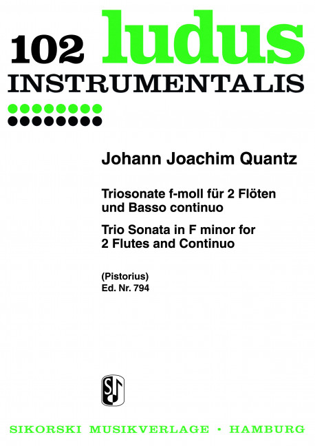 Triosonate f-Moll für 2 Flöten  und Bc  Partitur und 3 Stimmen