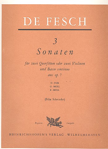 3 Sonaten op.7   für 2 Flöten und Bc  