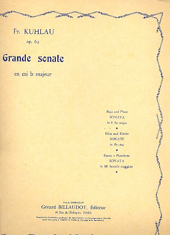Grande sonate op.64 si bemol majeur&nbsp;&nbsp;pour flûte et piano&nbsp;&nbsp;
