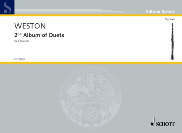 Second Album of Duets&nbsp;&nbsp;for 2 clarinets (a or b flat)&nbsp;&nbsp;score