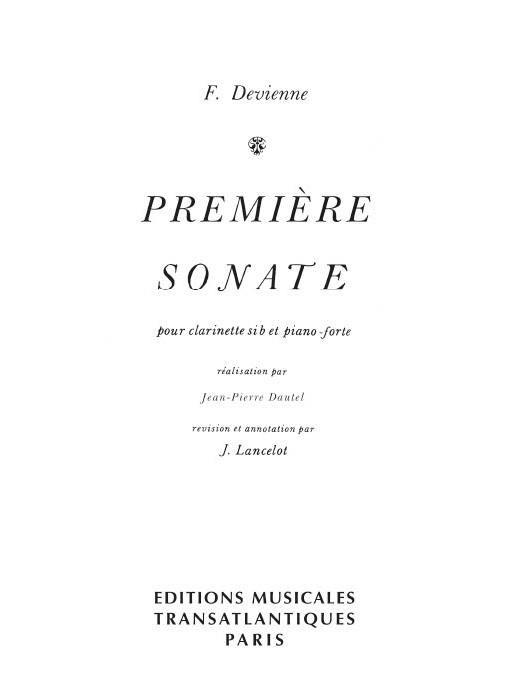 Sonate no.1 pour  clarinette et piano  
