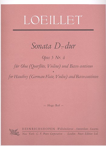 Sonate D-Dur op.5,4&nbsp;&nbsp;für Oboe (Flöte, Violine)  und Bc&nbsp;&nbsp;
