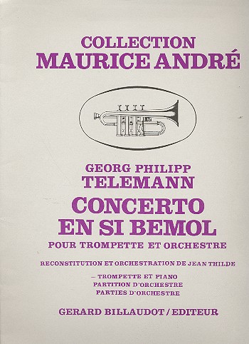 Concerto sib majeur pour trompette&nbsp;&nbsp;et orchestre trompette et piano&nbsp;&nbsp;