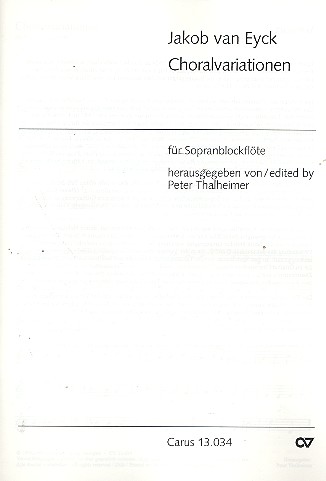 Choralvariationen für&nbsp;&nbsp;Sopranblockflöte solo&nbsp;&nbsp;