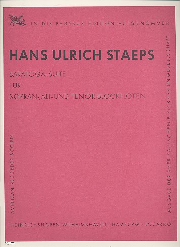 Saratoga-Suite &nbsp;&nbsp;für 3 Blockflöten (SAT)&nbsp;&nbsp;Partitur und Stimmen