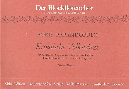 Kroatische Volkstänze für&nbsp;&nbsp;S'SATB-Blockflöten und Schlagwerk&nbsp;&nbsp;