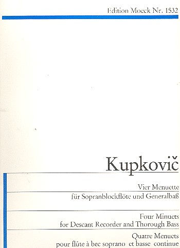 4 Menuette für Sopranblockflöte  und Generalbass (1979)  