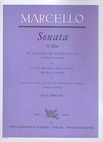 Sonate G-Dur &nbsp;&nbsp;für Altblockflöte (Flöte, Violine) und Bc&nbsp;&nbsp;