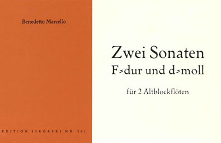 2 Sonaten  für 2 Altblockflöten  Spielpartitur