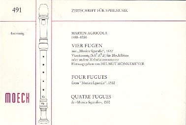 Musica figuralis 4 Fugen,  für 4 Blockflöten (SATB)  Spielpartitur