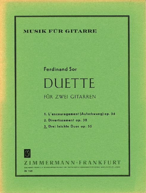 Duette op.55 Band 3: 3 leichte Duos &nbsp;&nbsp;für 2 Gitarren &nbsp;&nbsp;Spielpartitur