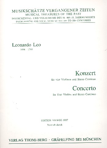 Konzert  für 4 Violinen und Bc  Partitur und Stimmen