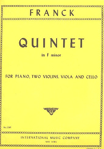 Quintet f minor  for piano, 2 violins, viola and cello  score and 4 parts