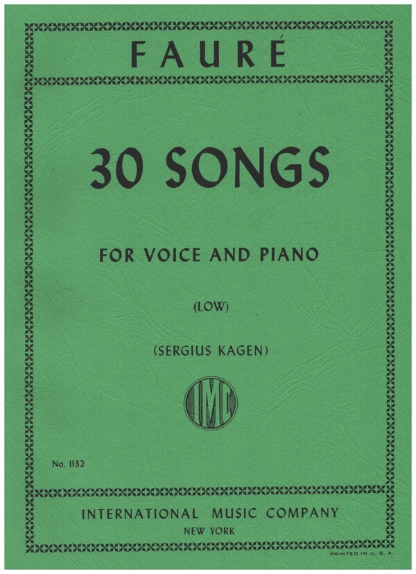 30 Songs  for low voice and piano (fr/en)  