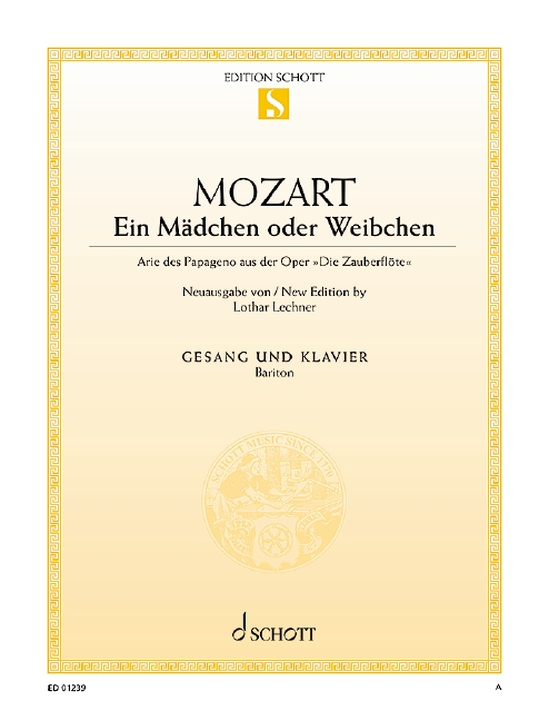 Die Zauberflöte&nbsp;&nbsp;für Bariton und Klavier&nbsp;&nbsp;