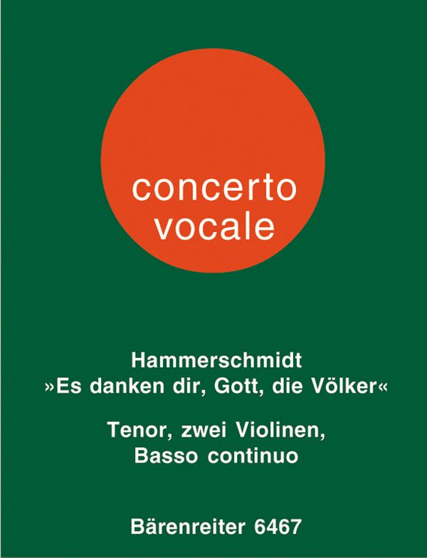 Es danken dir Gott die Völker&nbsp;&nbsp;Kantate für Tenor, 2 Violinen und Bc&nbsp;&nbsp;Stimmen