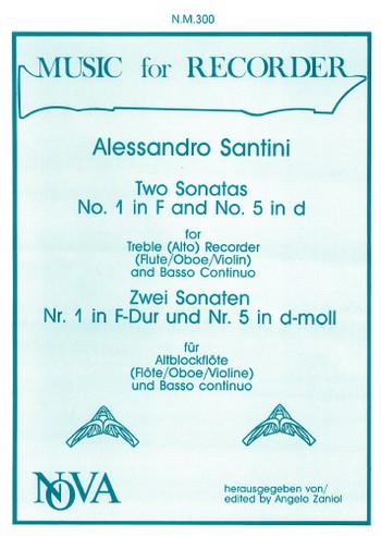 2 Sonatas for treble recorder&nbsp;&nbsp;and piano&nbsp;&nbsp;