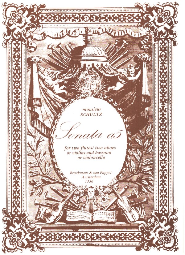 Sonata à 5&nbsp;&nbsp;for 2 flutes, or 2 oboes (violins) and bassoon (cello)&nbsp;&nbsp;score and parts