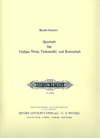 Quartett 1967  für Violine, Viola Violoncello und Kontrabass  Stimmen