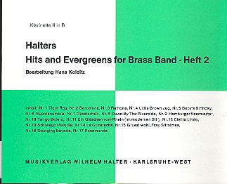 Halters Hits and Evergreens Band 2&nbsp;&nbsp;für Blasorchester&nbsp;&nbsp;Klarinette 2