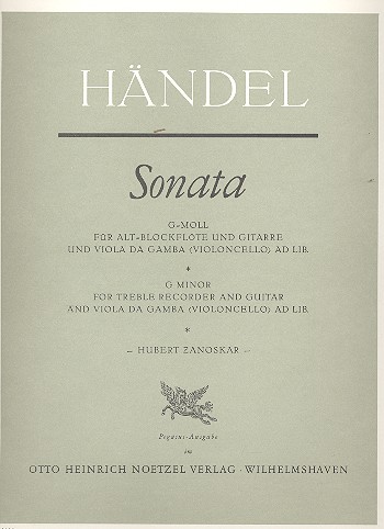 Sonate g-Moll &nbsp;&nbsp;für Altblockflöte und Gitarre&nbsp;&nbsp;Partitur und Stimmen