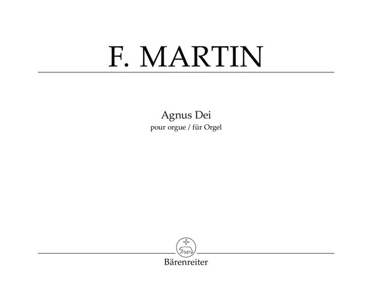 Agnus Dei (1926/1966)  für Orgel  