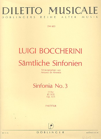 SINFONIE D-DUR NR.3 OP.12,1&nbsp;&nbsp;G503 FUER ORCHESTER&nbsp;&nbsp;PARTITUR