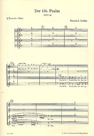 Danket dem Herren SWV245&nbsp;&nbsp;für 2 Favoritchöre, Kapellchor und Instrumente&nbsp;&nbsp;Chorpartitur Favoritchor 1
