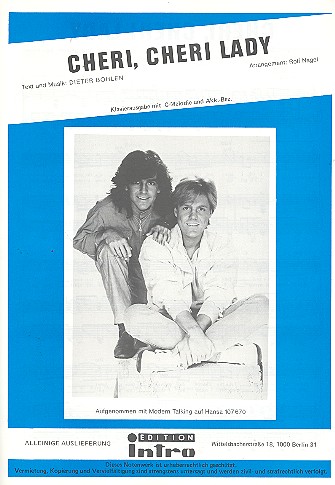 Cheri, cheri Lady  für Gesang und Klavier  Einzelausgabe