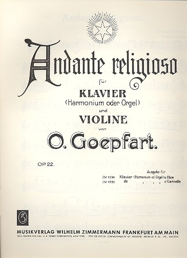 Andante religioso op.22  für Oboe und Klavier  