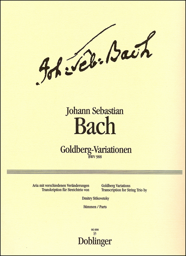 Goldberg-Variationen&nbsp;&nbsp;für Violine, Viola und Violoncello&nbsp;&nbsp;Stimmen